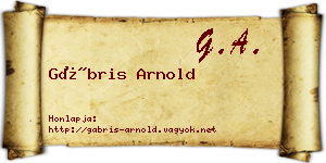 Gábris Arnold névjegykártya